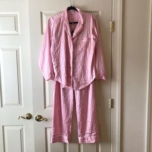EUC Victoria Secret Silk Pink and White Pajamas